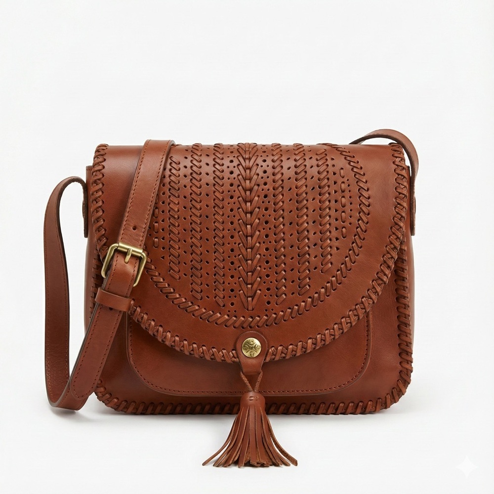Patricia Nash Crossbody Italian Leather Whipstitc… - image 1